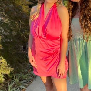 Day + Moon Barbie Pink Halter Dress Open Back